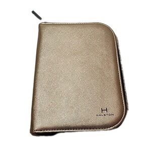 Vintage HALSTON Jewelry Travel Case. Gold Tone With Black Velour Interior